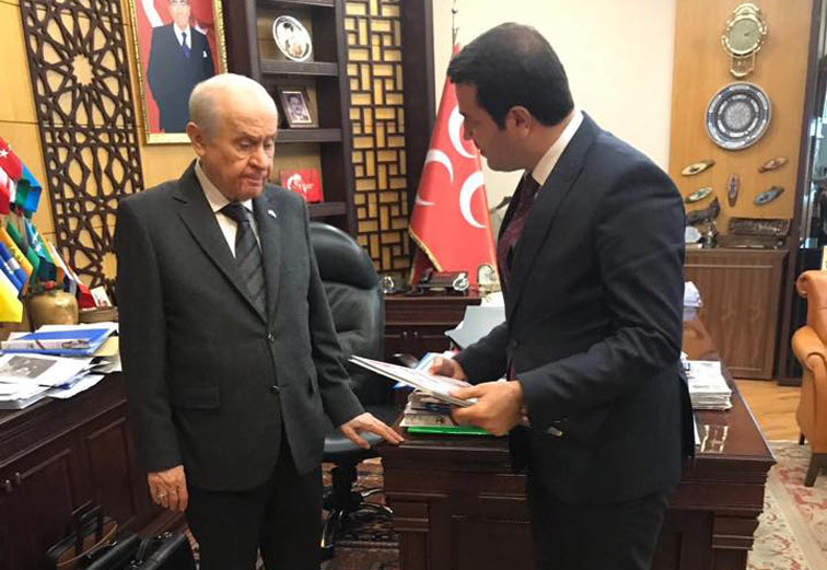 YAVUZYILMAZ PROJELERİNİ   BAHÇELİ’YE SUNDU