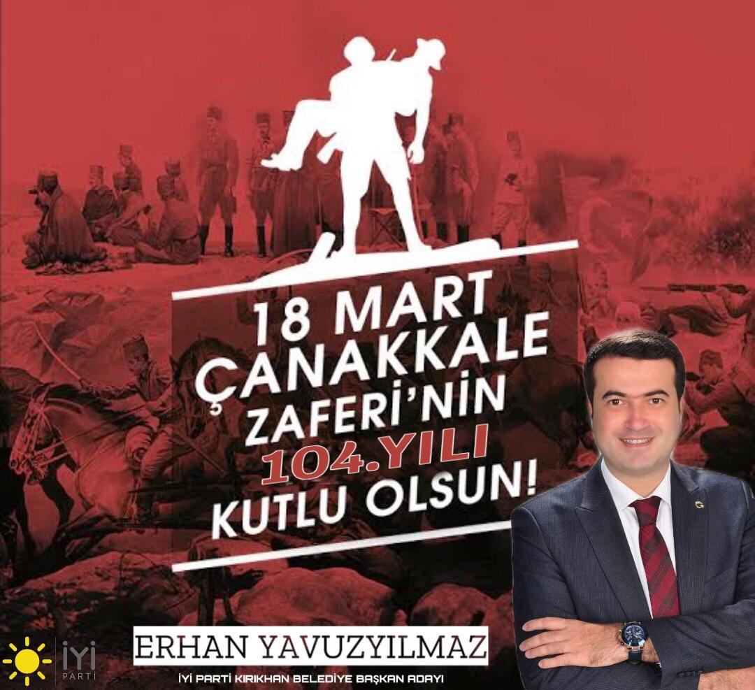 Erhan Yavuzyılmaz’ın 18 Mart Çanakkale Zaferi Kutlama Mesajı