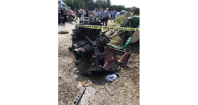 Tren traktörü ikiye böldü, sürücü öldü