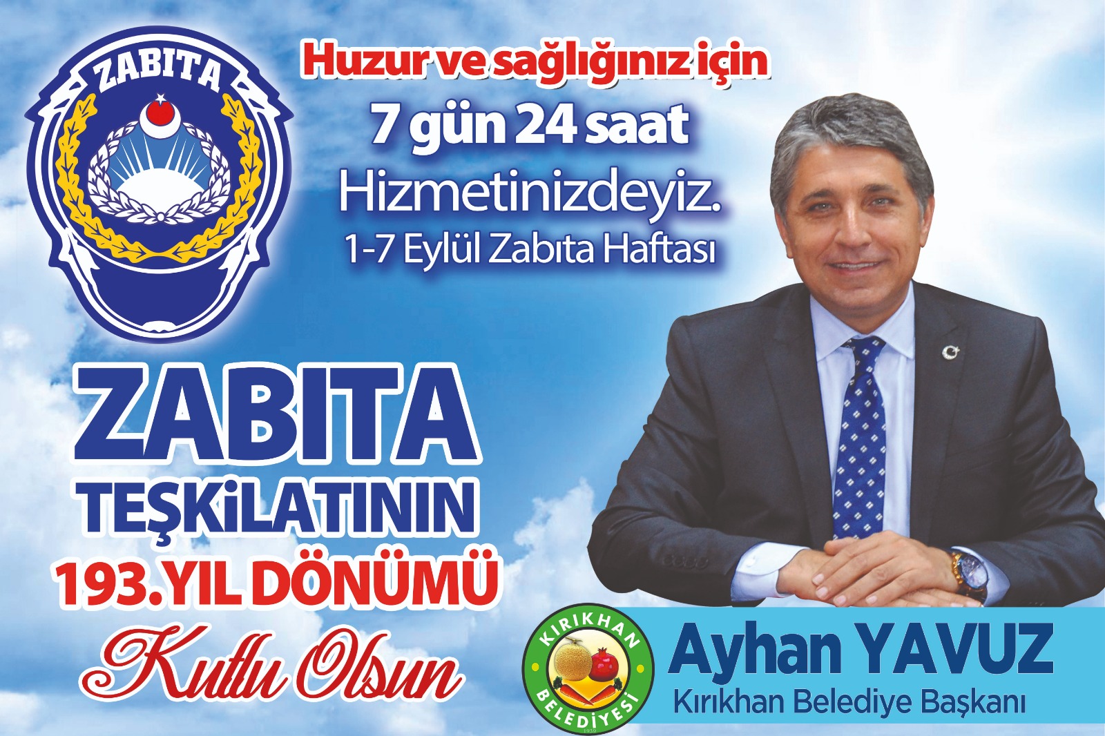 BAŞKAN YAVUZ’dan ZABITA HAFTASI MESAJI