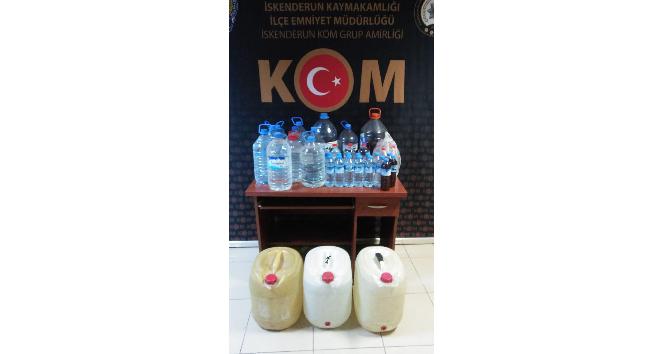 İskenderun’da kaçak içki operasyonu