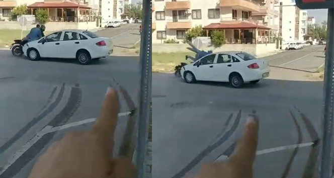 Kaza yaptığı yeri  çekerken başka kaza anını görüntüledi