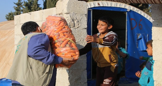 Savaş mağdurlarına 470 ton sebze ve meyve