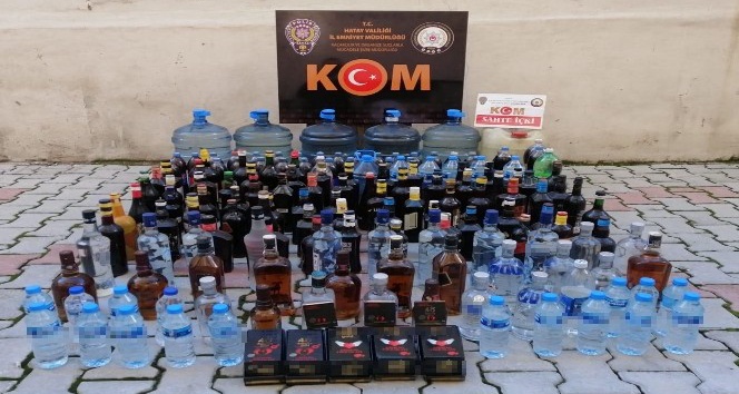 Hatay’da kaçak ve sahte içki operasyonu