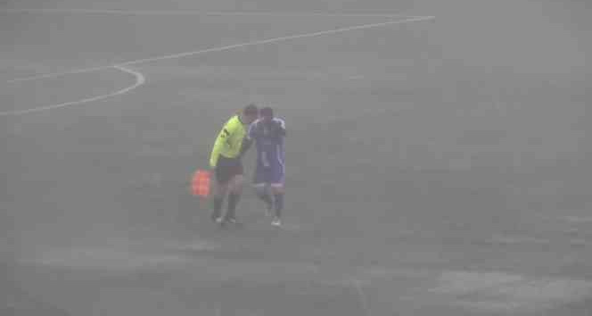 Amatör lig maçına yağmur ve fırtına engeli