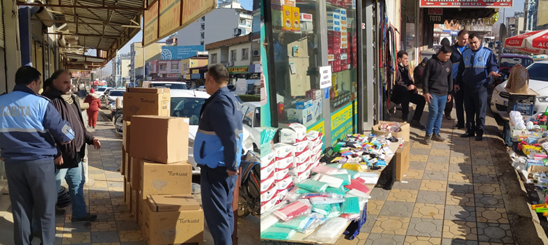 ZABITA EKİPLERİ KALDIRIM İŞGALLERİNE KARŞI ESNAFLARI UYARDI