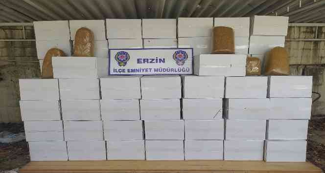 Erzin’de  kaçak makaron ve tütün operasyonu