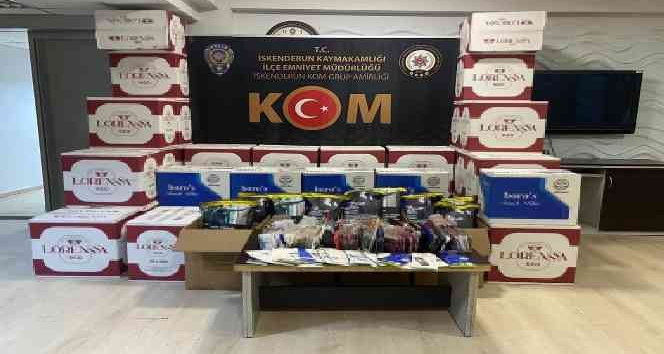 İskenderun’da 440 bin adet makaron ele geçirildi