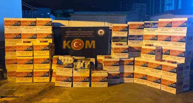 Hatay’da 750 bin adet kaçak makaron ele geçirildi