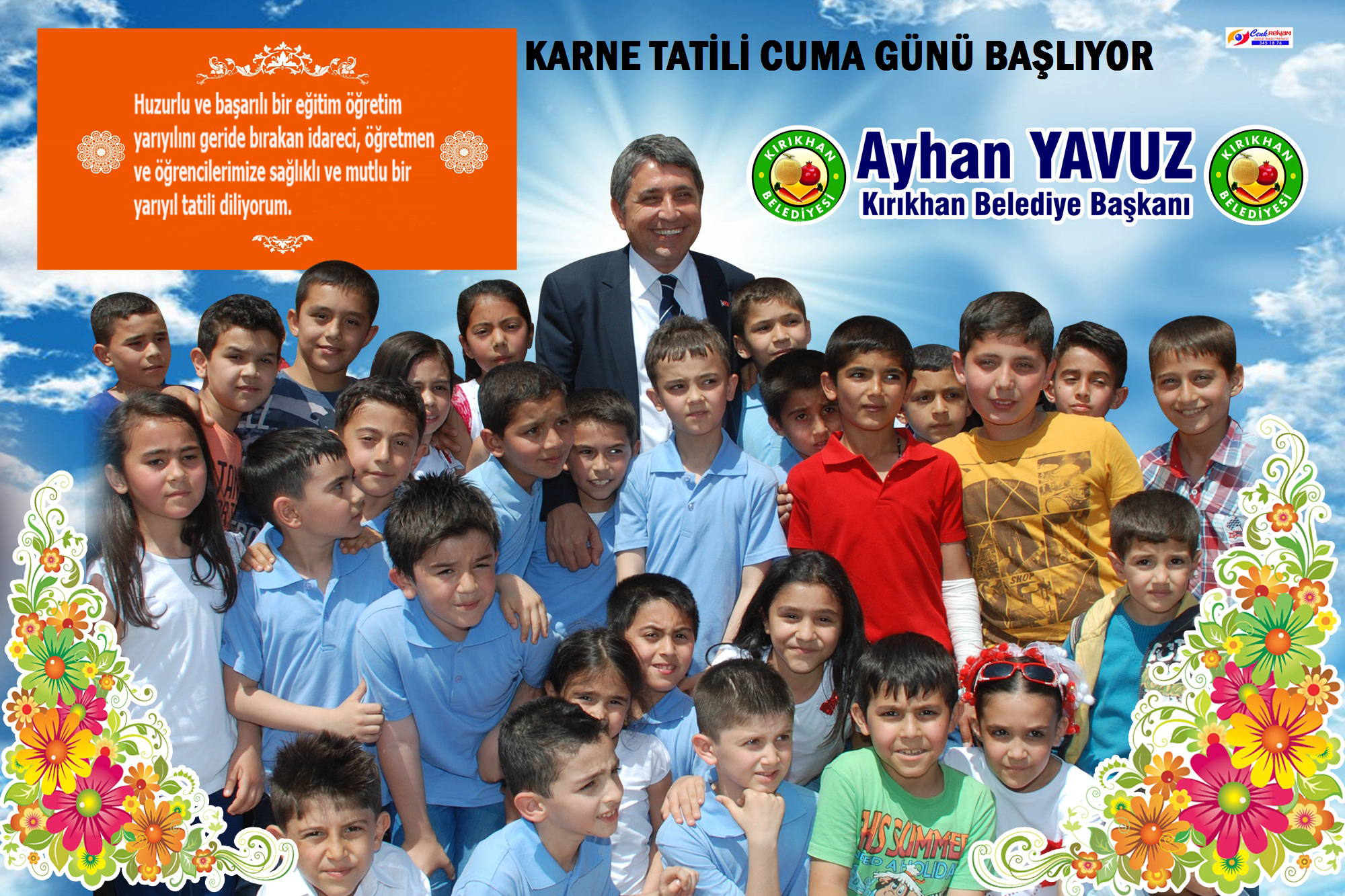 BAŞKAN YAVUZ’UN 2023-2024 EĞİTİM VE ÖĞRETİM YILI YARIYIL TATİLİ MESAJI