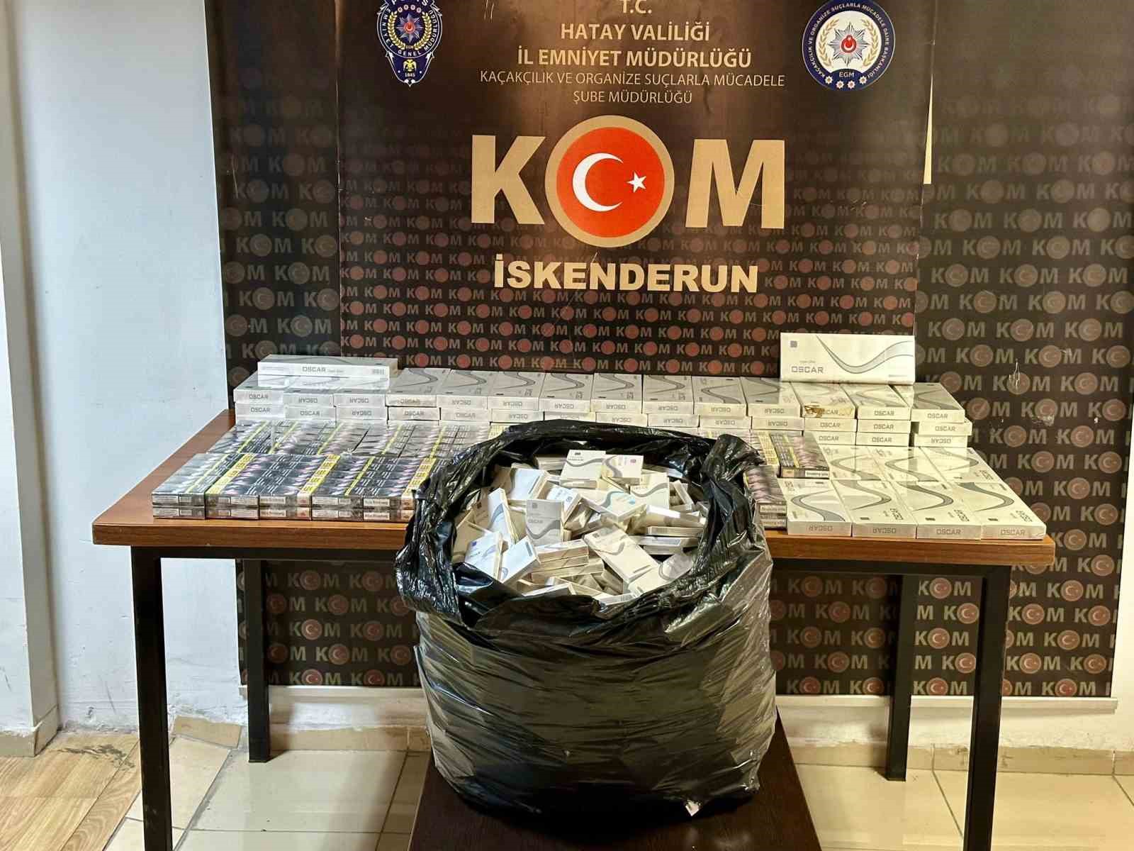 İSKENDERUN’DA 1640 PAKET KAÇAK SİGARA ELE GEÇİRİLDİ