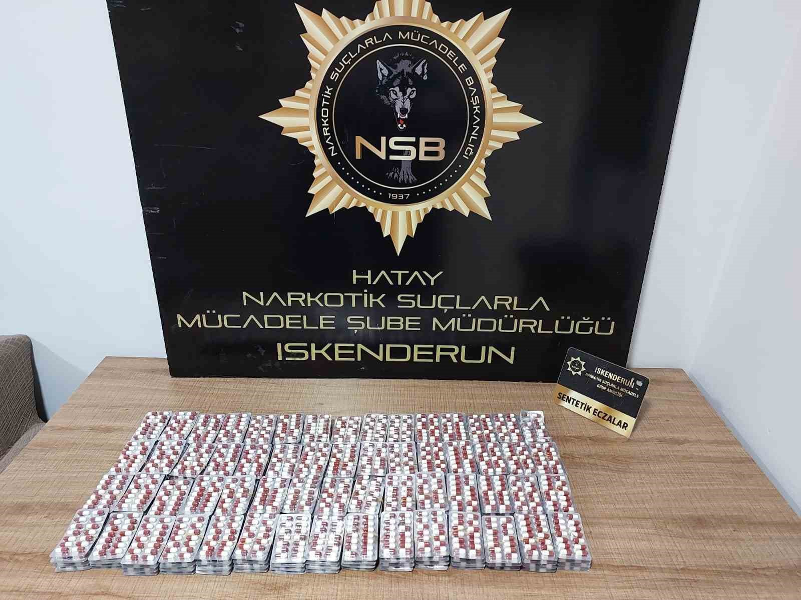 İskenderun’da uyuşturucu hap ele geçirildi