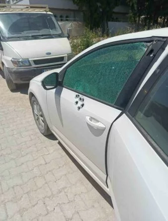 PARK HALİNDE ARAÇ KURŞUNLANDI