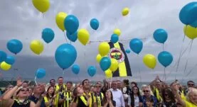 Sarı lacivertli balonlar kanseri yenen Fenerbahçeli Tamer Talha için gökyüzüne bırakıldı
