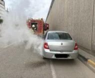 İSKENDERUN'DA OTOMOBİL YANGINI