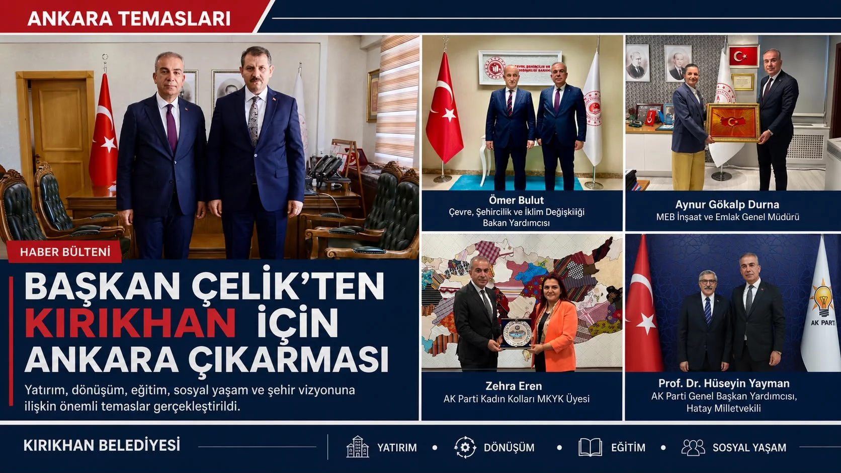BAŞKAN ÇELİK’TEN KIRIKHAN İÇİN ANKARA ÇIKARMASI