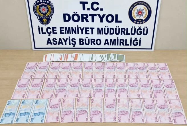 DÖRTYOL’DA İŞ YERİNDE KUMAR OYNAYAN 5 KİŞİYE 58 BİN 20 TL CEZA